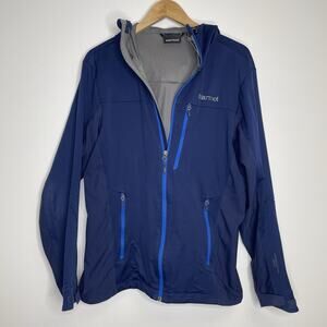Marmot Gore ROM 2.0 Windstopper Windproof Hooded Full Zip Jacket Men's M Blue